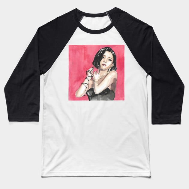 Soyeon G-IDLE Rapper painting Baseball T-Shirt by NiamhYoungArt